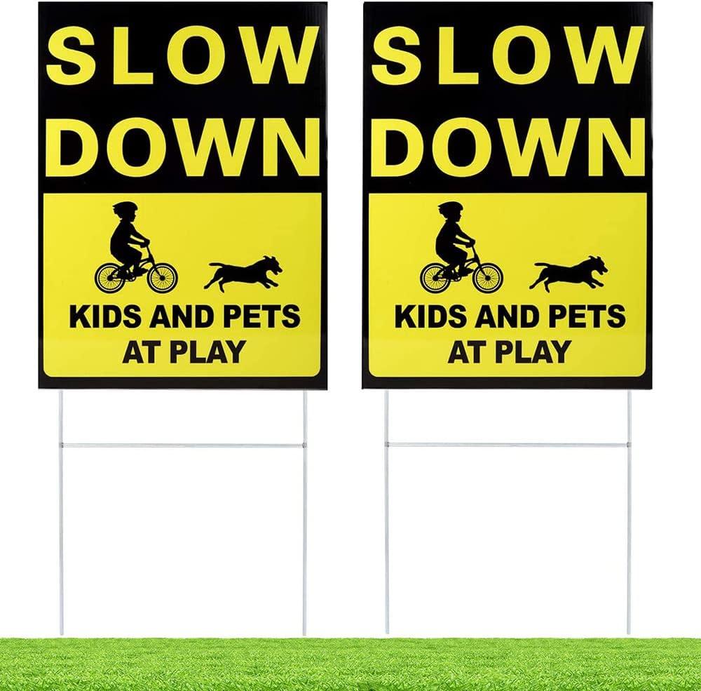 Kichwit 2 Pack Double Sided Slow Down Kids and Pets at