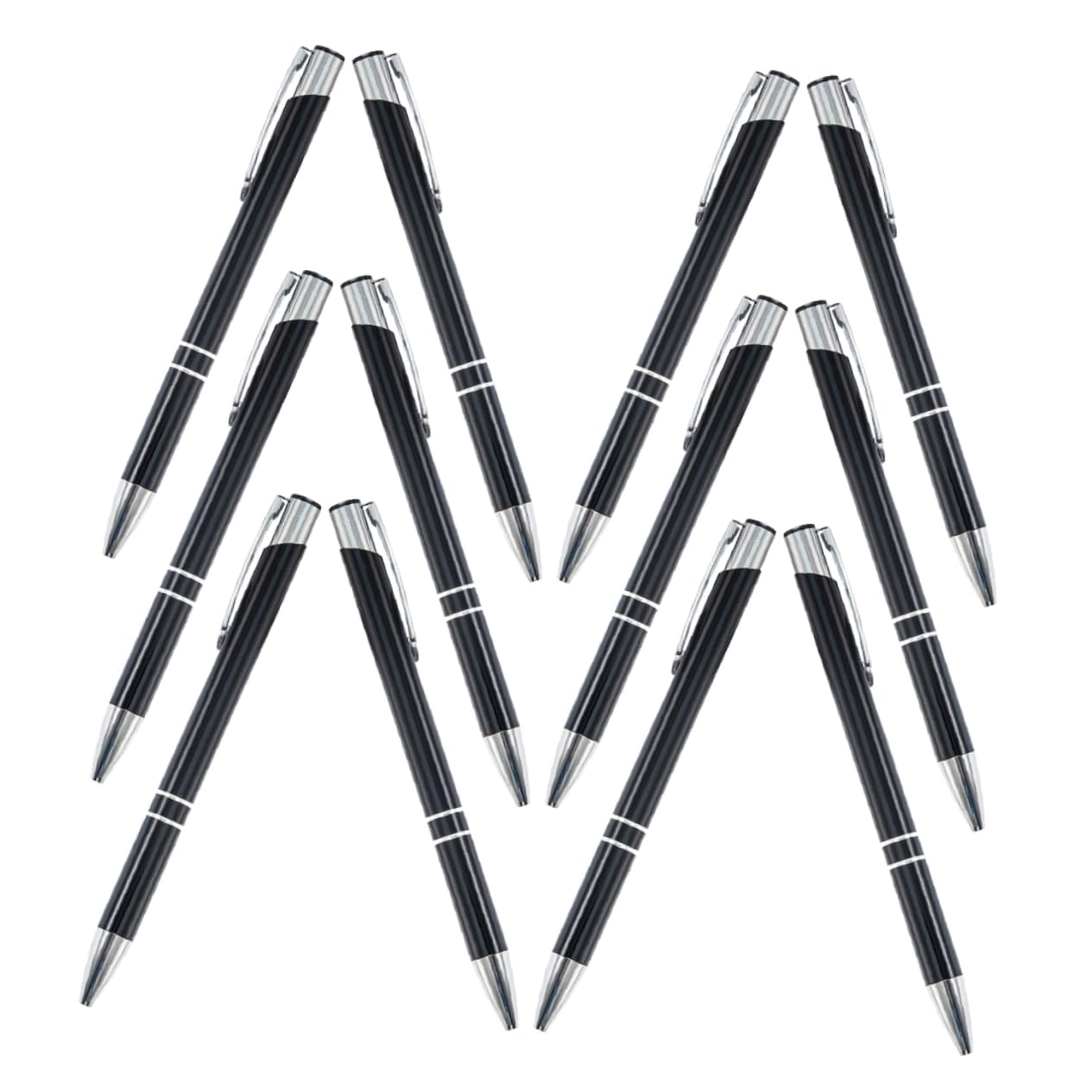 Penna a Sfera in Metallo Nera 48 Pezzi, Elegante e Resistente | Penne per Ufficio e Scrittura, Uso Scolastico e Lavoro, Decorazioni Scuola, Stile Raffinato