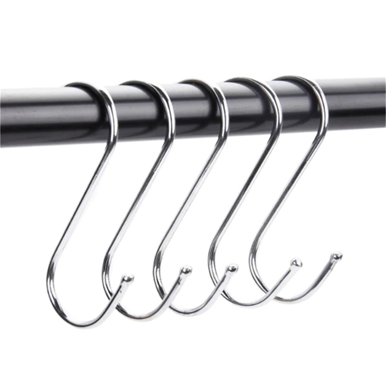 100 ganchos en forma de S acero inoxidable con punta afilada for colgar utensilios carne, ropa y carnicería, cocina repostería para Procesamiento de Carne(M)