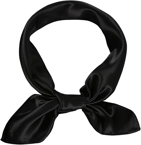 1 bufanda cuadrada de satén con cinta, bufandas para el cuello de Halloween, bufanda de disfraz retro para mujeres y niñas (23.62 x 23.62 pulgadas)