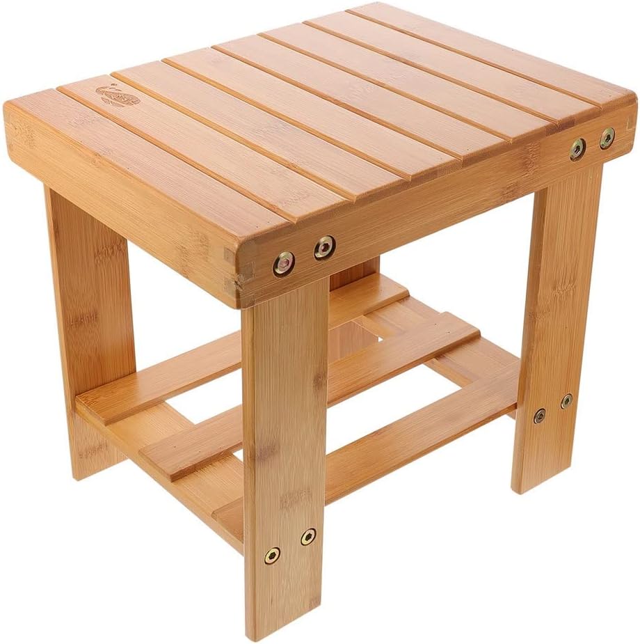 Stools Chairs 1Pc Brown Color Small Square Stool Bamboo Folding Stool Portable Outdoor Fishing Folding Stool for Home Camping Kitchen Modern Stool