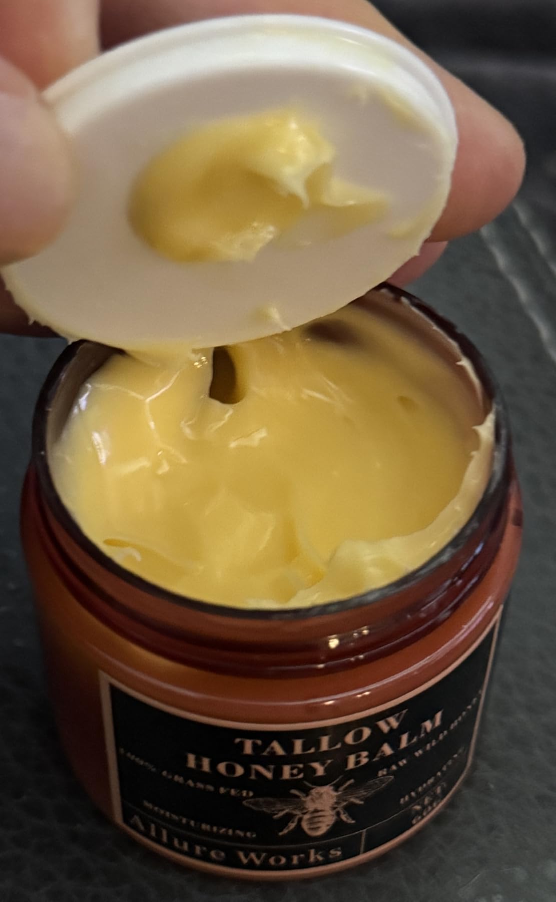 Allure Works Grass Fed Beef Tallow Balm & Raw Wild Honey – Natural Whipped Moisturizing Skin Care Cream for Dry Skin – Hydrating, Non-Greasy, Nourishing Tallow Balm for All Skin Types