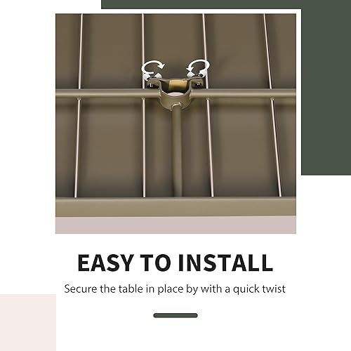 Miniatura 6 de Outsunny Bandeja de mesa para sombrilla de playa de 19 pulgadas, mesas de playa portátiles instantáneas con listones para arena, piscinas, patio,