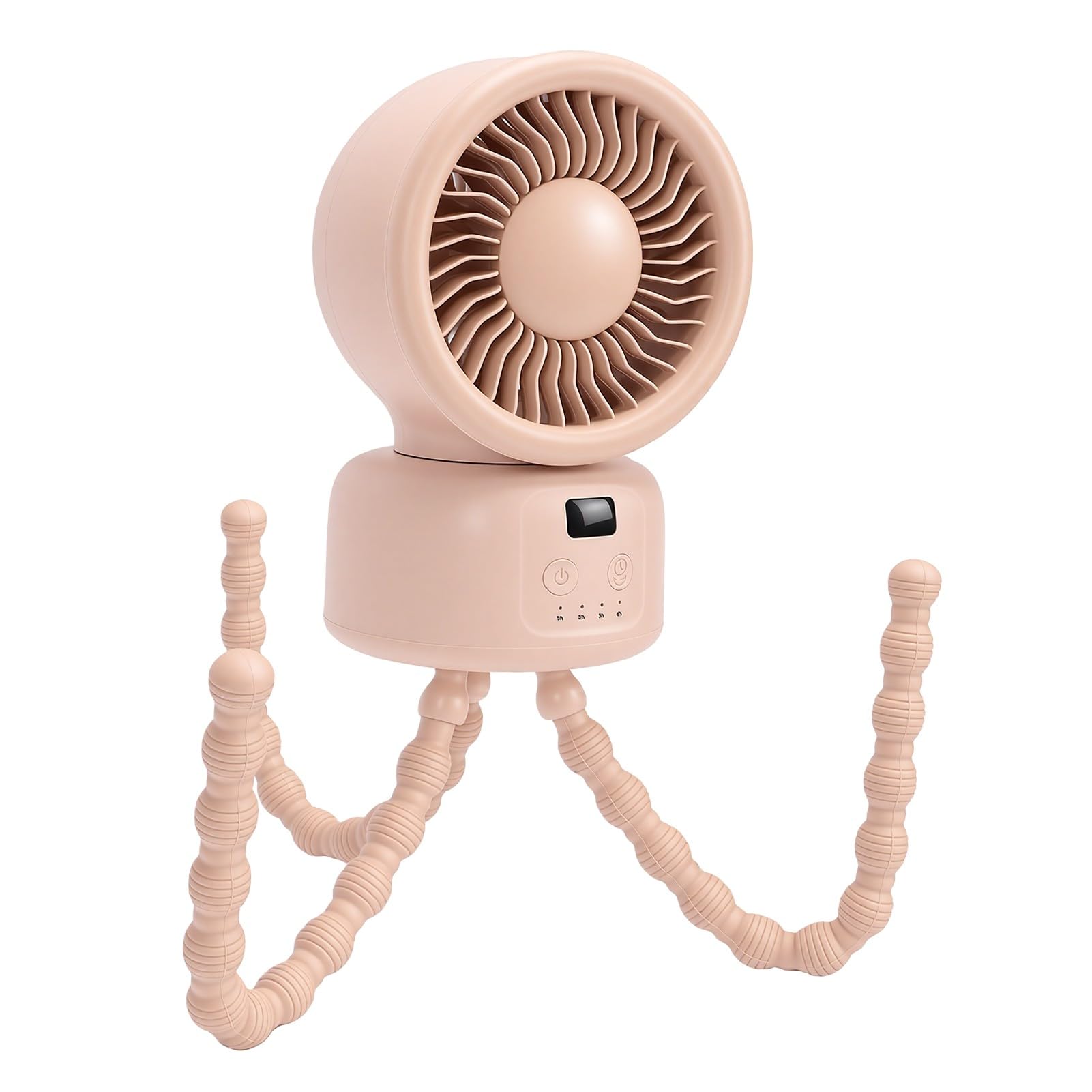Jectse Ventilador Portátil Recargable para Cochecito de bebé, Ventilador Oscilante de 360 ​​grados, de Escritorio Silencioso con Trípode Flexible, de Camping con Batería de 9000 MAh para Exteriores