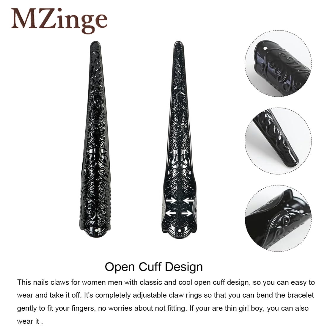 MZinge Long Finger Claw Gloves Black paw gloves - Image 4