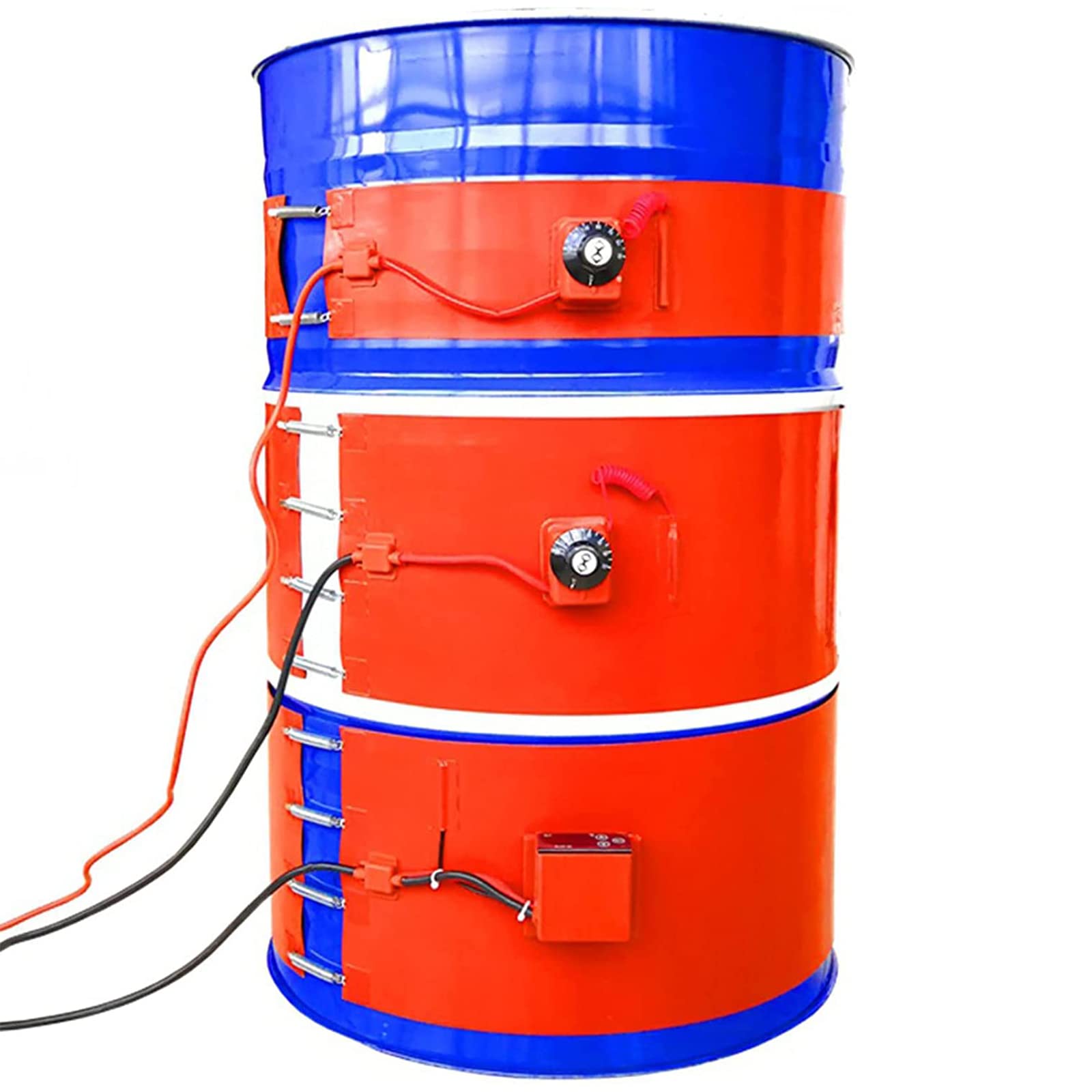 Heavy Duty Calentador for Aceite Tambores - 53 Galones - 220V,Metal Calentador de Almohadilla térmica,Calentador de Caucho de Silicona con termostato Giratorio Ajustable,200L 68.5×9.8” 3000W