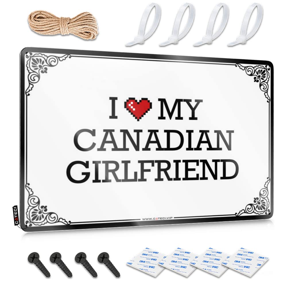 I Love My Canadian Girlfriend Decor Stuff For Boys Room | Americana Designer Decorative Wall Art(20X30CM)