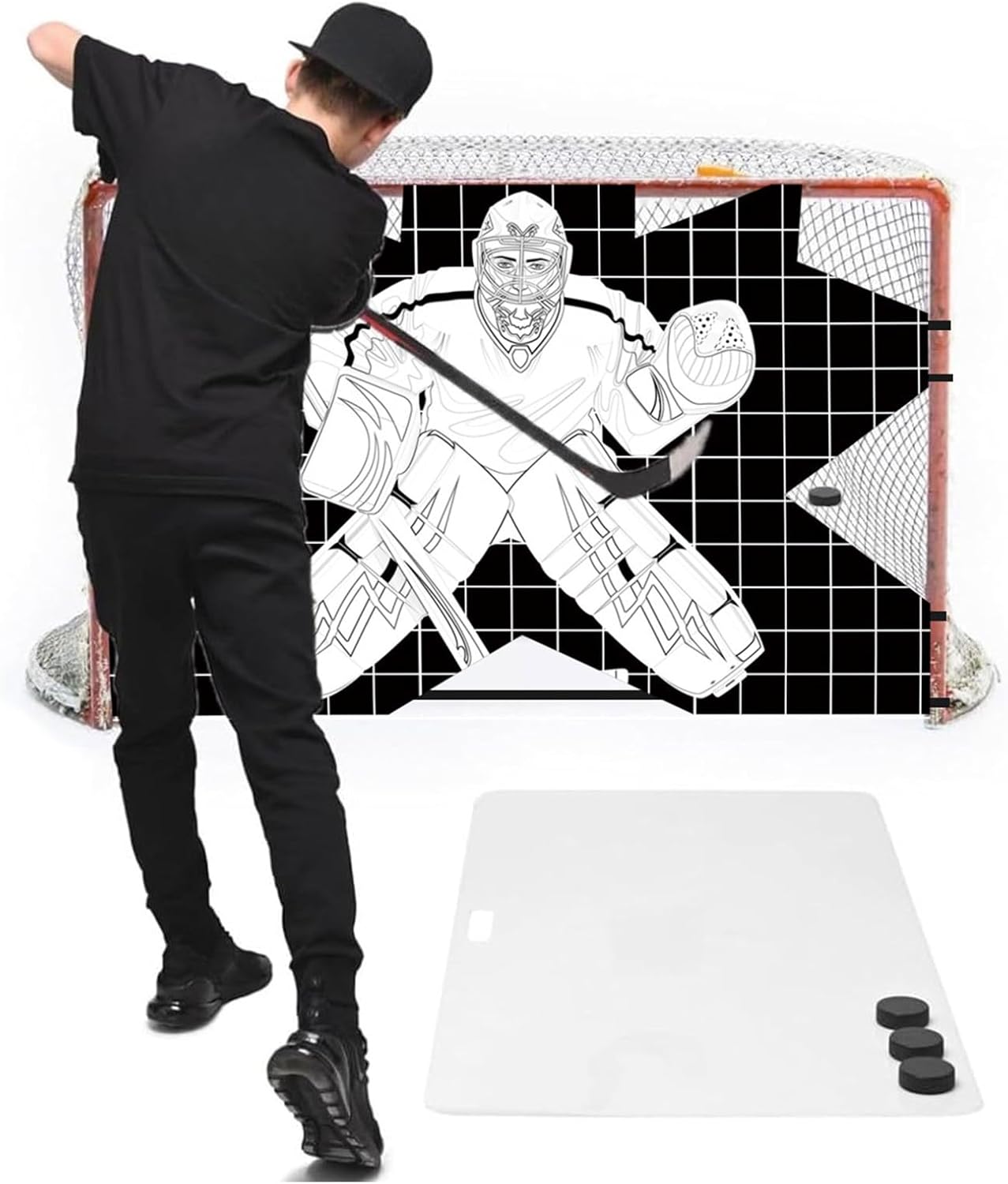 Hockey Goal Target: Heavy Duty Shooter Tutor Shield, Street Sports Goalkeeper Practice, Precision Skills Improvement Canvas, Thickened Oxford Textile Material - For