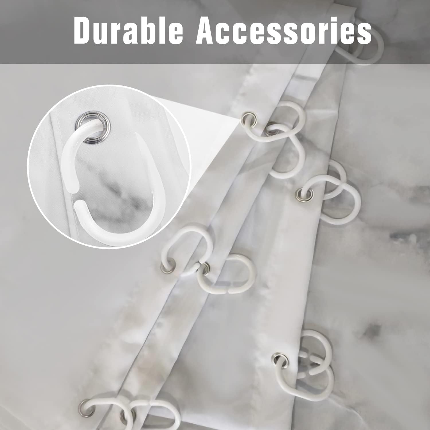 Marble Bathroom Sets with Rugs for Bathroom Decor, 72x72 Inches Gold Shower Curtain with Non-Slip Rugs and Accessories, Waterproof Machine Washable Bath (SC Set-Marble)