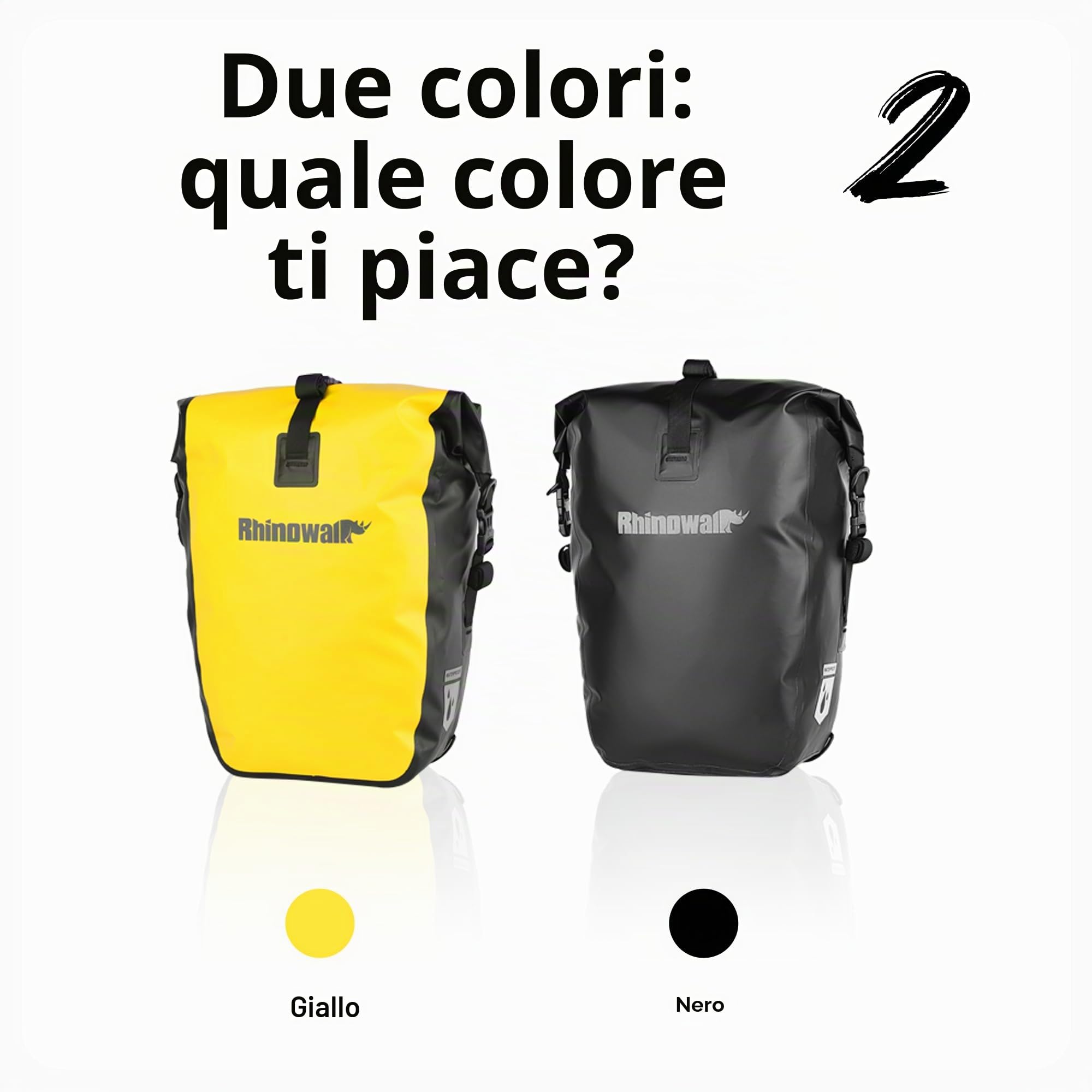 Rhinowalk Borsa impermeabile da 25 litri per portapacchi bicicletta Accessori da ciclismo professionali