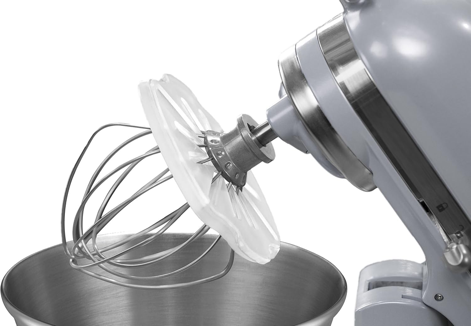 Whisk Wiper® PRO with Sliding Mat for KitchenAid Stand Mixers – Whisk Cleaner & Mixer Slider Mat, Fits 4.5Qt & 5Qt Tilt-Head Mixers, Mess-Free Baking (Clear)