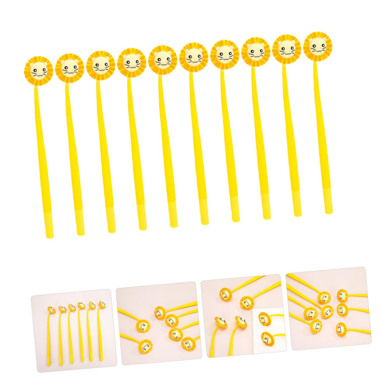 STOBOK 10pezzi Penne Gel Con Cappuccio Leone Penne Inchiostro Nere Ergonomiche Per Scrittura Liscia Decorative Divertenti Per Ufficio Scuola e Regali Creativi