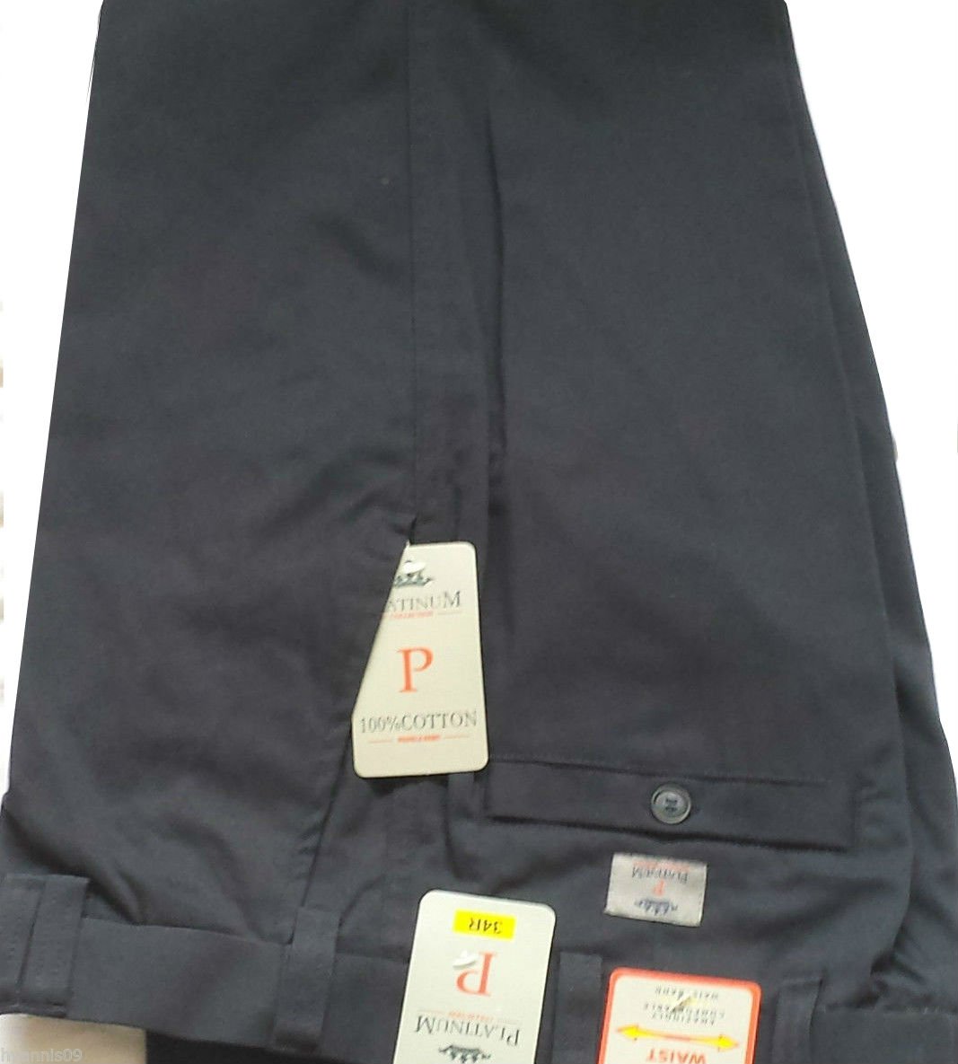 MB CLOTHINGExpandable Waist Chino Trousers Classic Side Elastic Waist Chino Concealed SEMI Side Elastic at The Waist 100% Cotton (48 29, Navy)