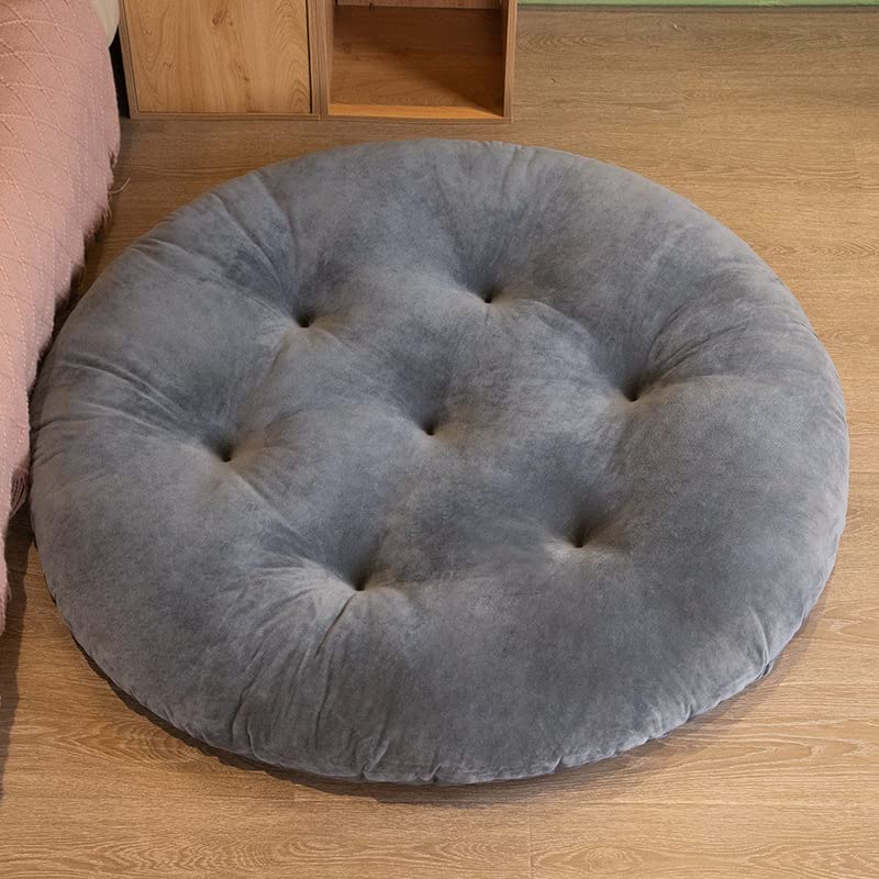 Siège et tapis de lecture rond en velours avec coussin de siège doux pour lit