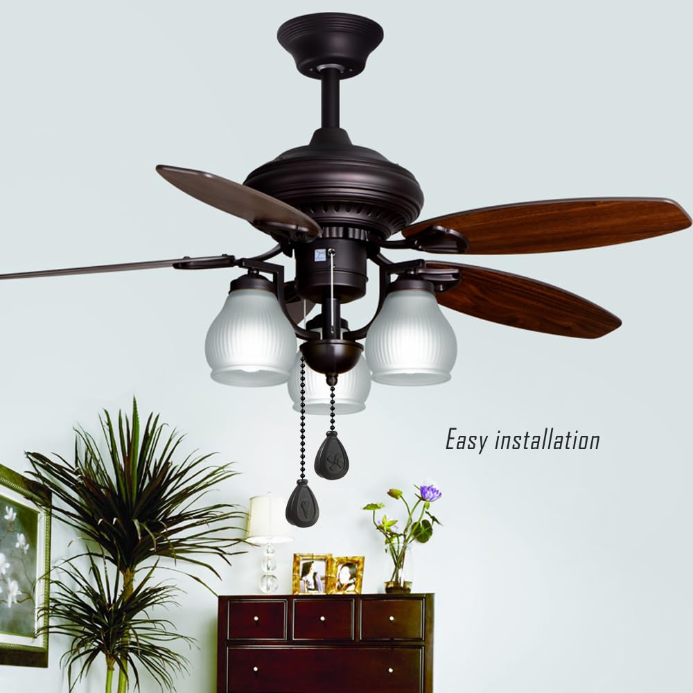 Juego de 2 cadenas de tracción para ventilador de techo, extensión decorativa de cadena de tracción de ventilador de 12 pulgadas, extensor de cadena de bolas de iluminación y ventilador con