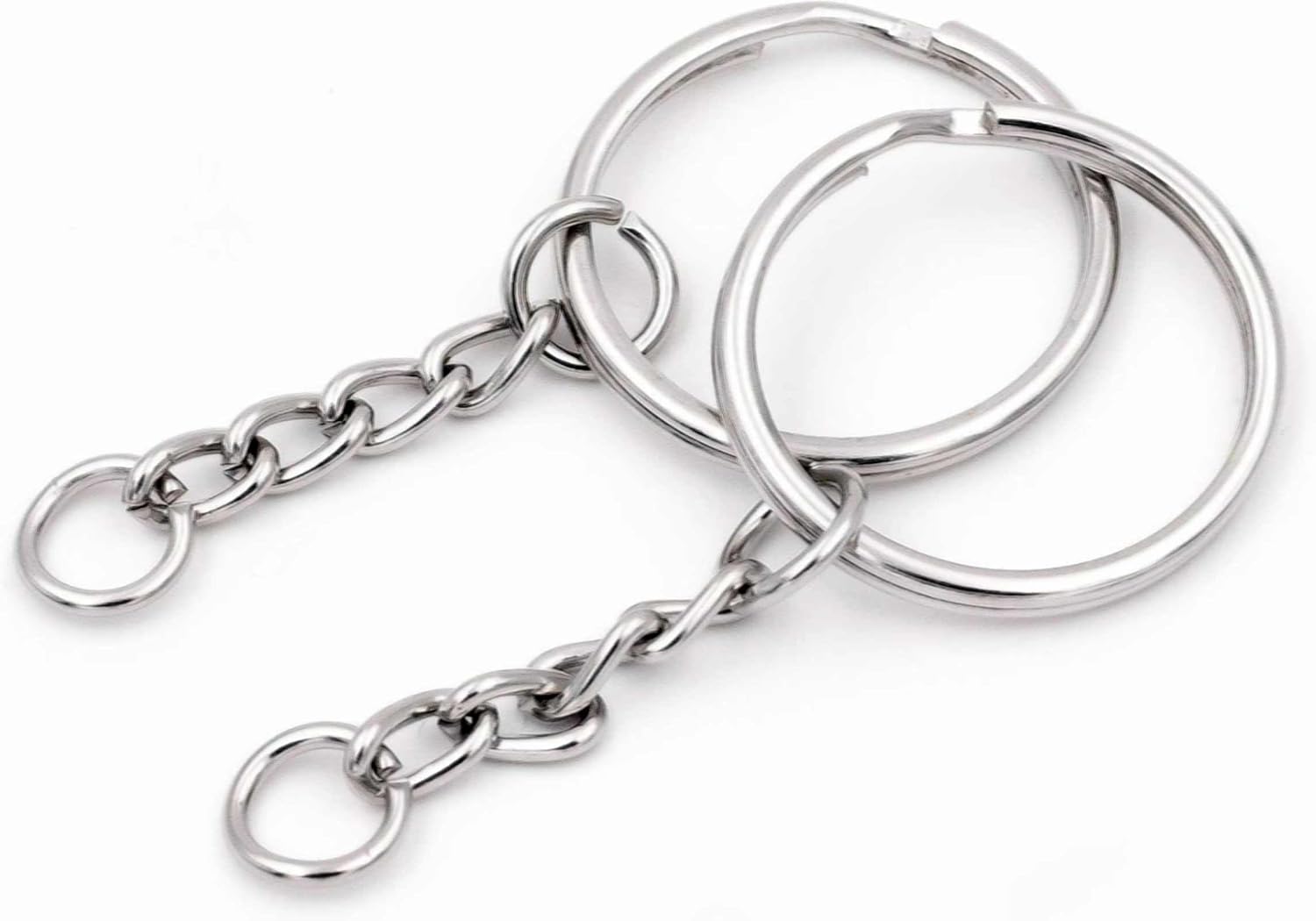 KINJOEK 800 PCS 1 Inch 25mm Split Key Chain Rings Bulk, Nickel Plated Metal Key Rings with Open Jump Rings for Crafts, Jewelry Making Supplies & Connector Accessories, DIY Keychain Making Kit