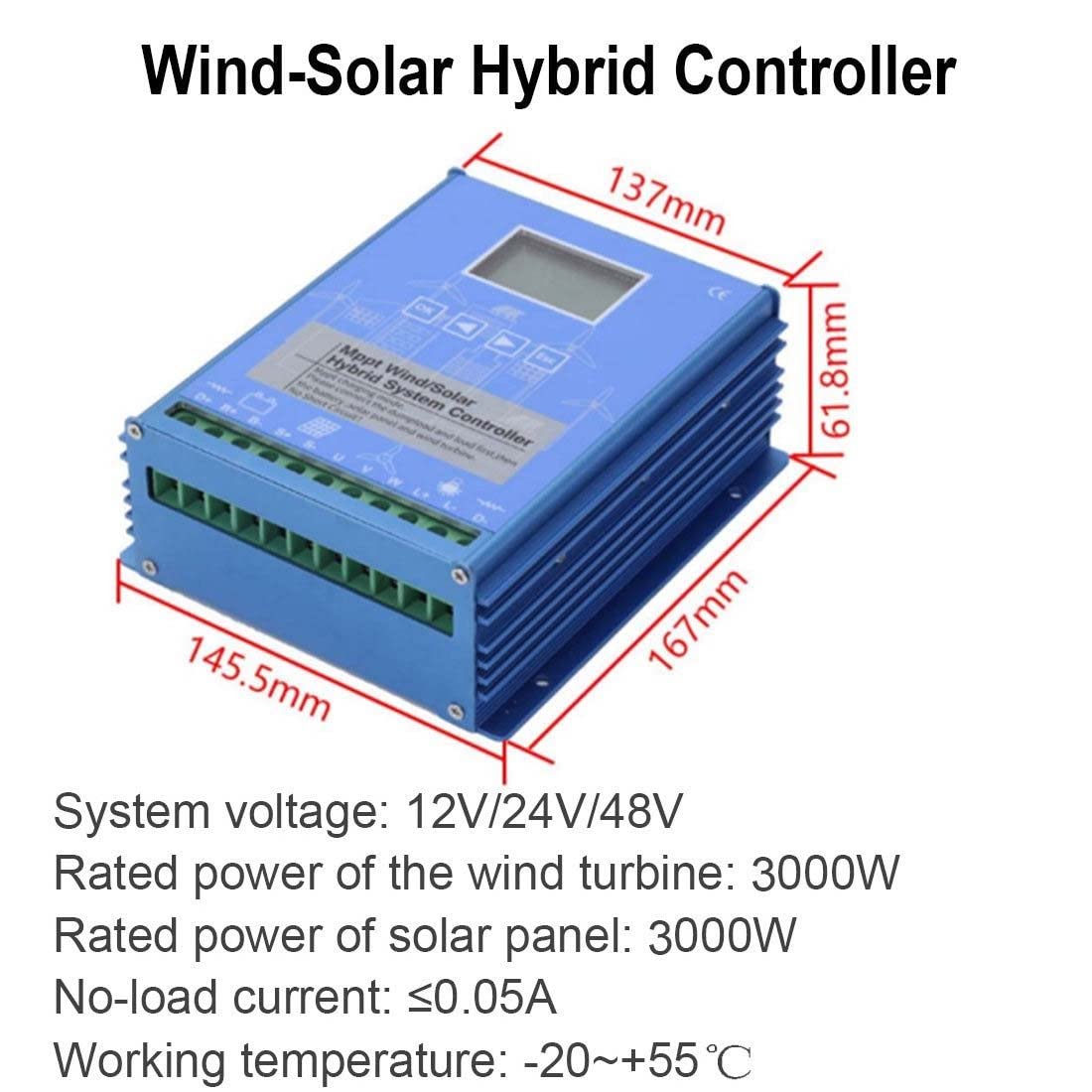 6000W 8000W Solar Und Wind Hybrid Laderegler,Mppt Laderegler,3000W/4000W Windkraftanlage+3000W/4000W Solarpanel,12V/24V/48V Automatische Erkennung,Für Windkraft und Solarkraft,12V-6000W