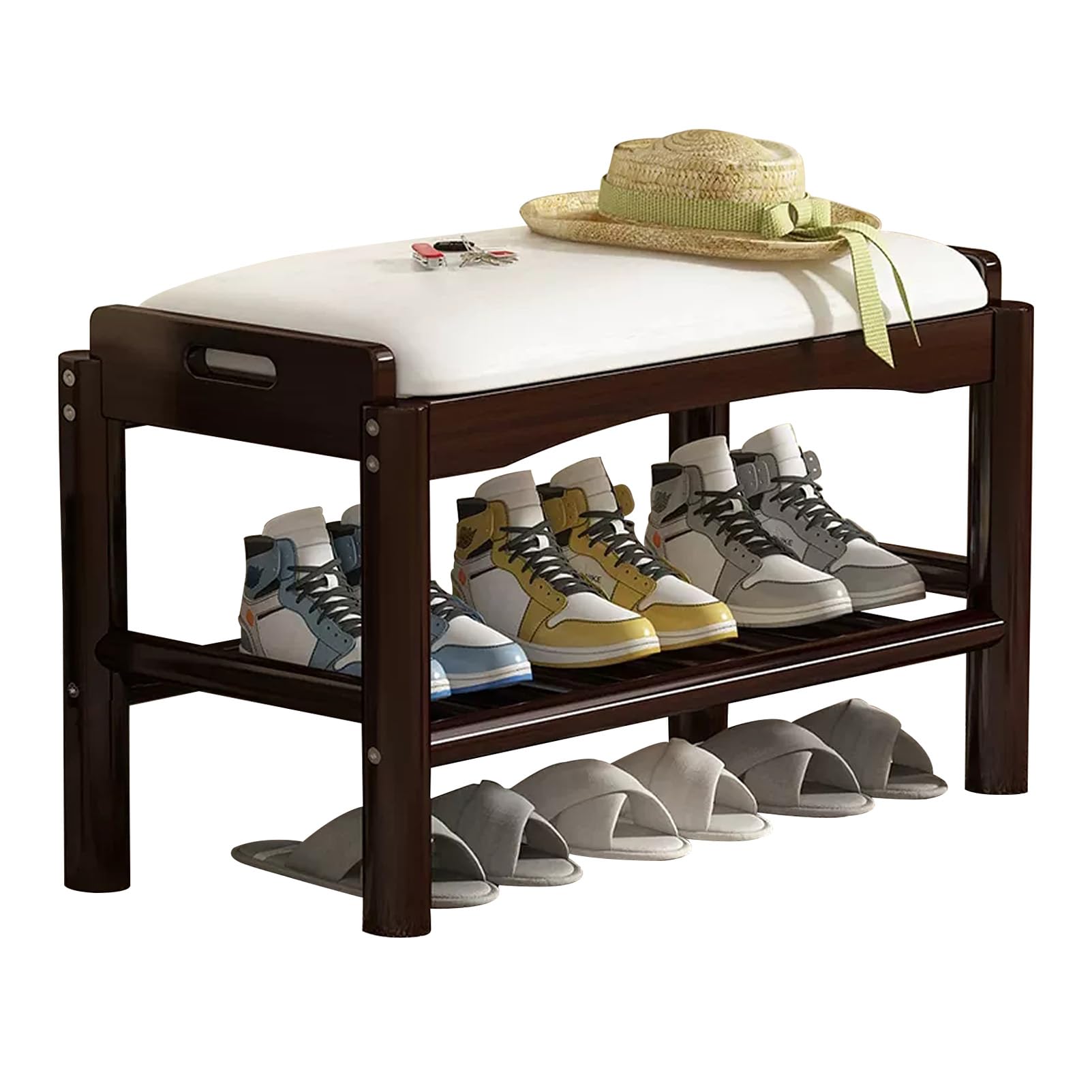 Banc de rangement à chaussures pour petits espaces, idéal pour une entrée ordonnée
