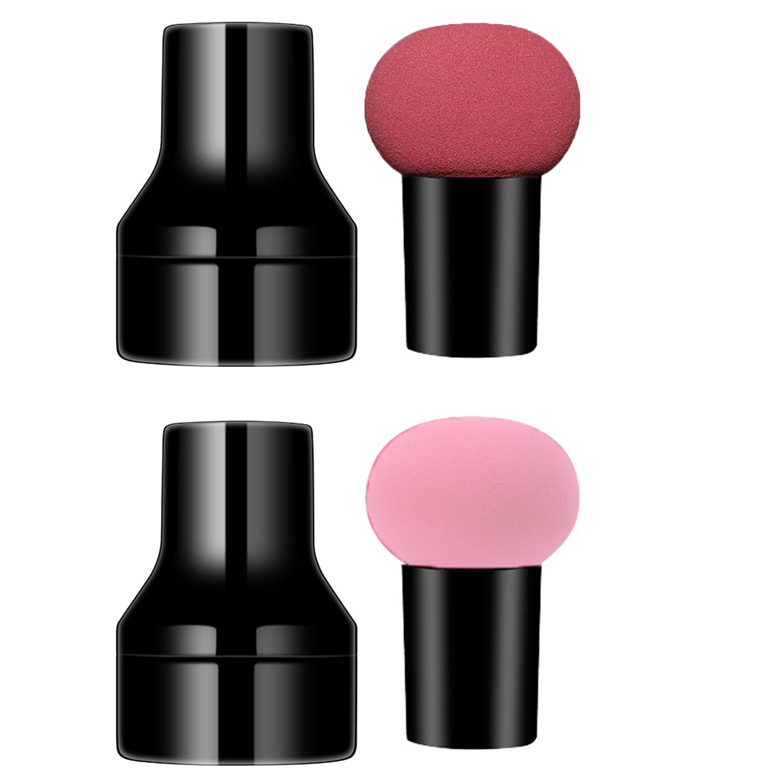 Kit di 2 applicatori a forma di fungo con mini manici per fondotinta, correttore, cipria