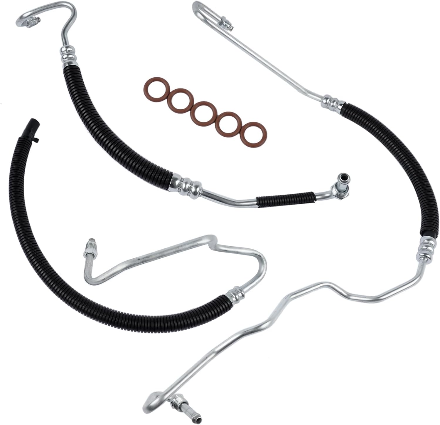 Power Steering Hose Kit 3pcs Replacement for Chevy Silverado GMC Sierra 2500HD 3500 6.6L V8 Turbo Diesel 2001-2006 3401260 3401271 3401941 H80337 H92083 H80422