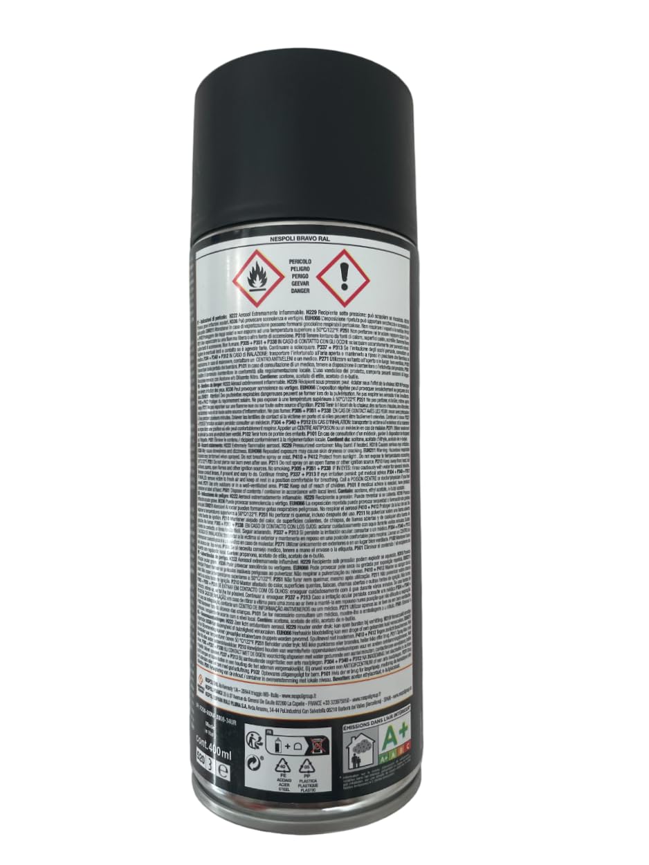NESPOLI Aérosol peinture noir mat 400 ml