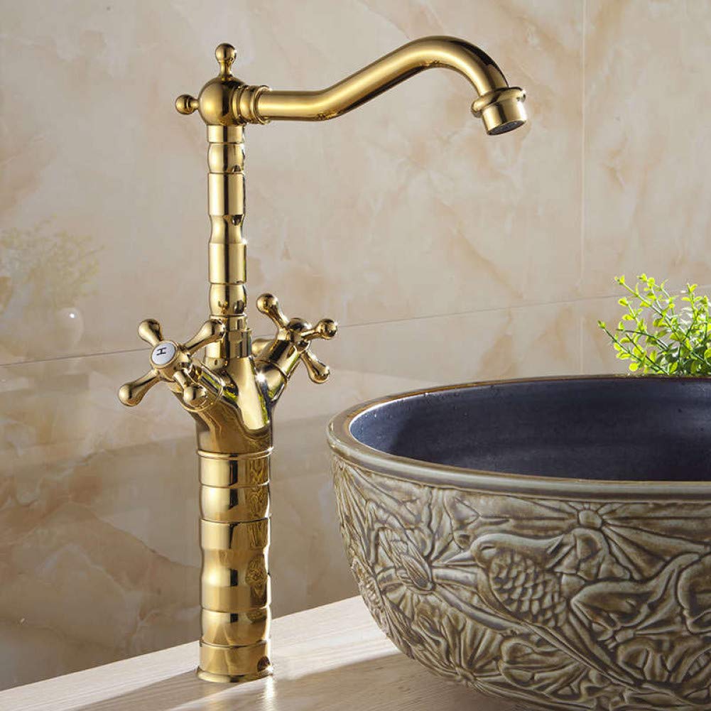 Buy YHSGY Kitchen Taps Retro Brass Bathroom Basin Faucets Gold Dual