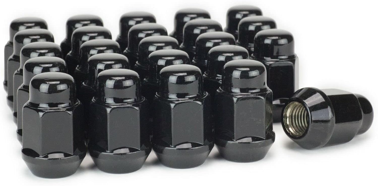 DONGSHANYUE 24 Black Bulge Acorn Lug Nuts 12x1.25 Wheel Nut