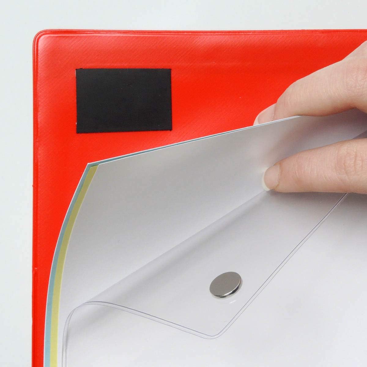StoreSMART - Magnetic Closure Pocket - Magnetic-Back - 5-Pack - Red - 8.5" x 11" (MCP8511MBPQR-5)