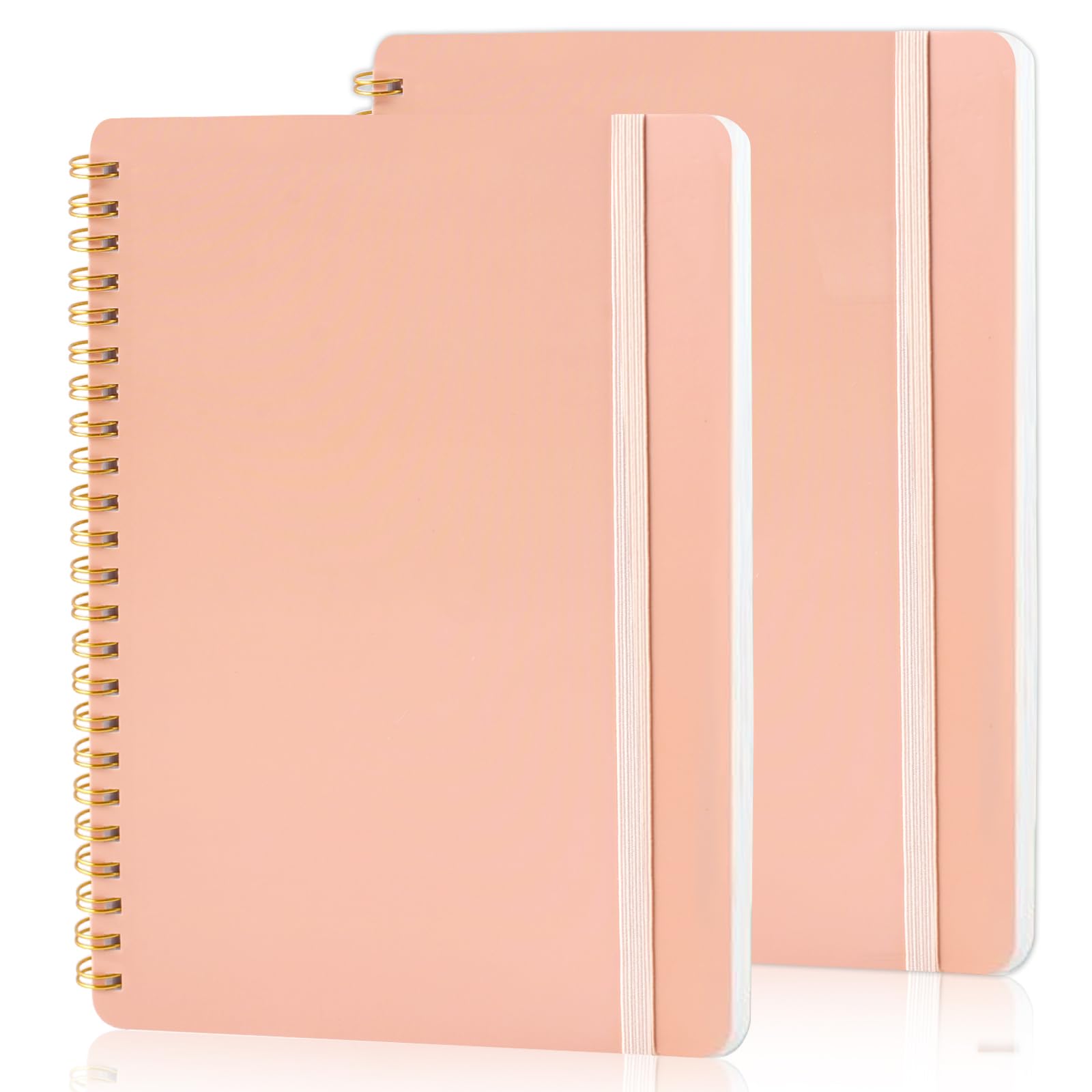 Utron Spiral Notebook For Women & Men, 2PCS Spiral Journal Notebooks, 5.9 x 8.3” College Ruled Notebook For Work Notes, Journal Writing, And Daily Life Entries (Pink)