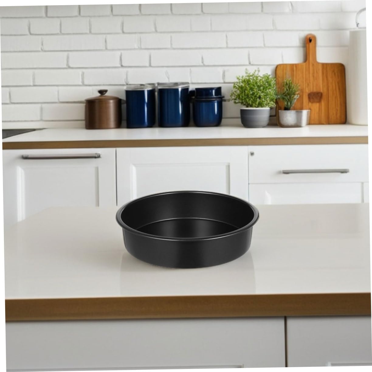 ULTECHNOVO Lot de 3 Moules à Gâteau Ronds Antiadhésifs, Acier au Carbone, Fond Fixe, pour Four et Mousse, Noir