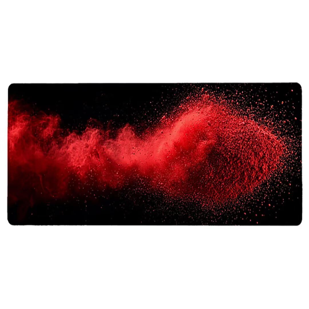 Podkładka pod mysz do gier XXL - 1600 x 800 x 3 mm - krajobraz duża antypoślizgowa podkładka pod klawiaturę biurową ze zszytymi krawędziami, czerwona duża podkładka pod mysz do gier do biura i domu
