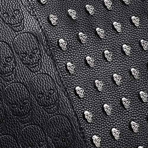 Chikencall Womens Punk Skull Print Crossbody Bag PU Leather Gothic Skull Shoulder Bag Purse with Chain2