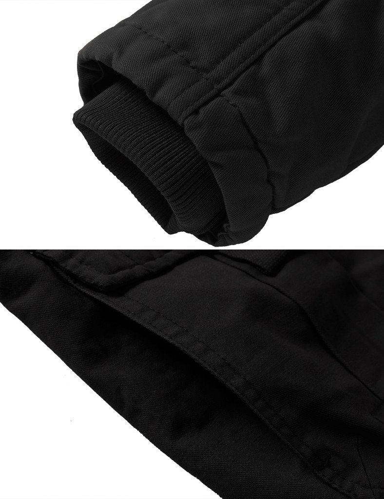 WenVen Chaqueta de Algodón para Hombre a Prueba de Viento Parka Casual Militar Clásica Parka Capucha Gruesa Extraíble con Pelo Cazadora Entretiempo Bolsillos Múltiples