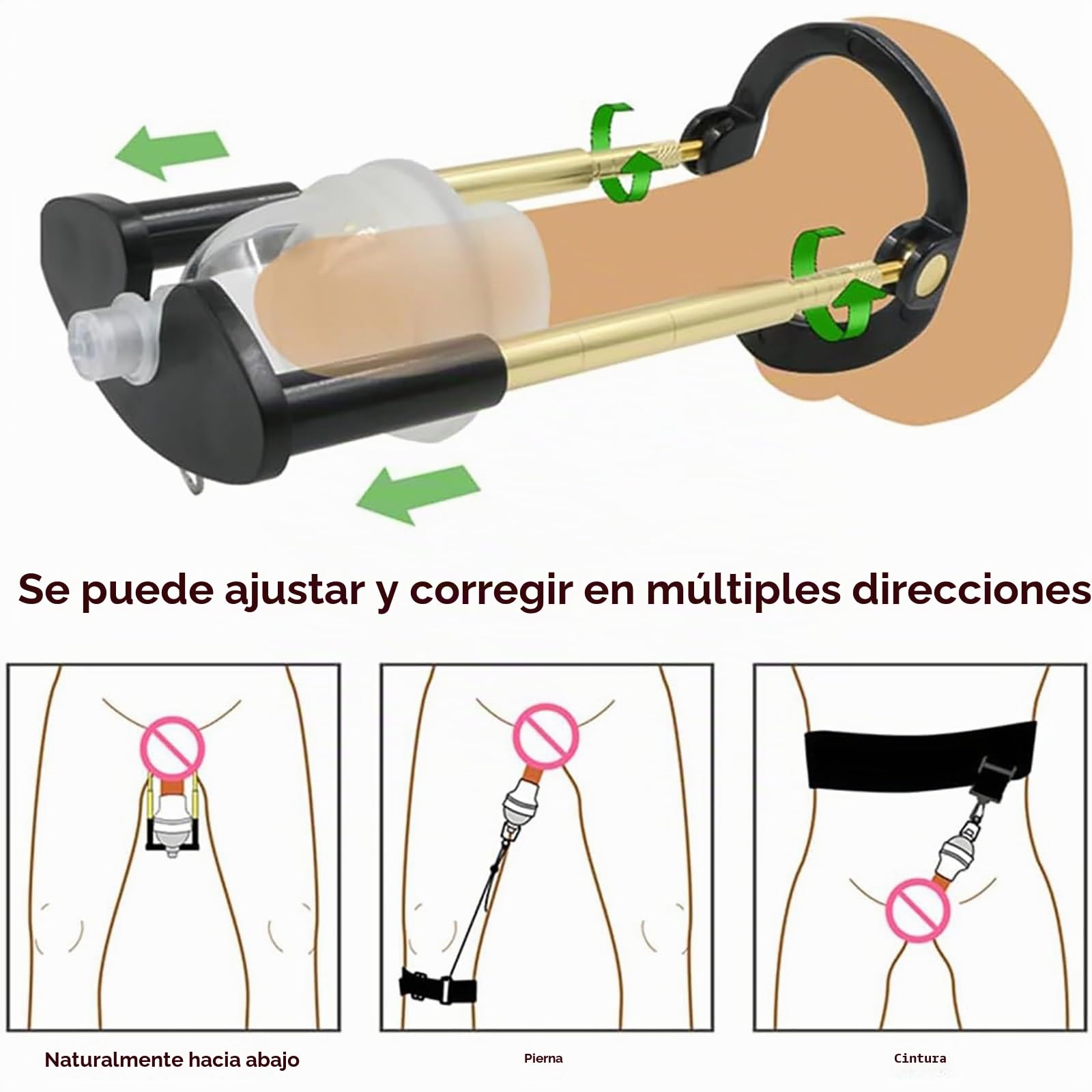Extensor de pene físico de bombas de pene Enlarger Stretcher, extensión, dispositivo ejercicio tensión