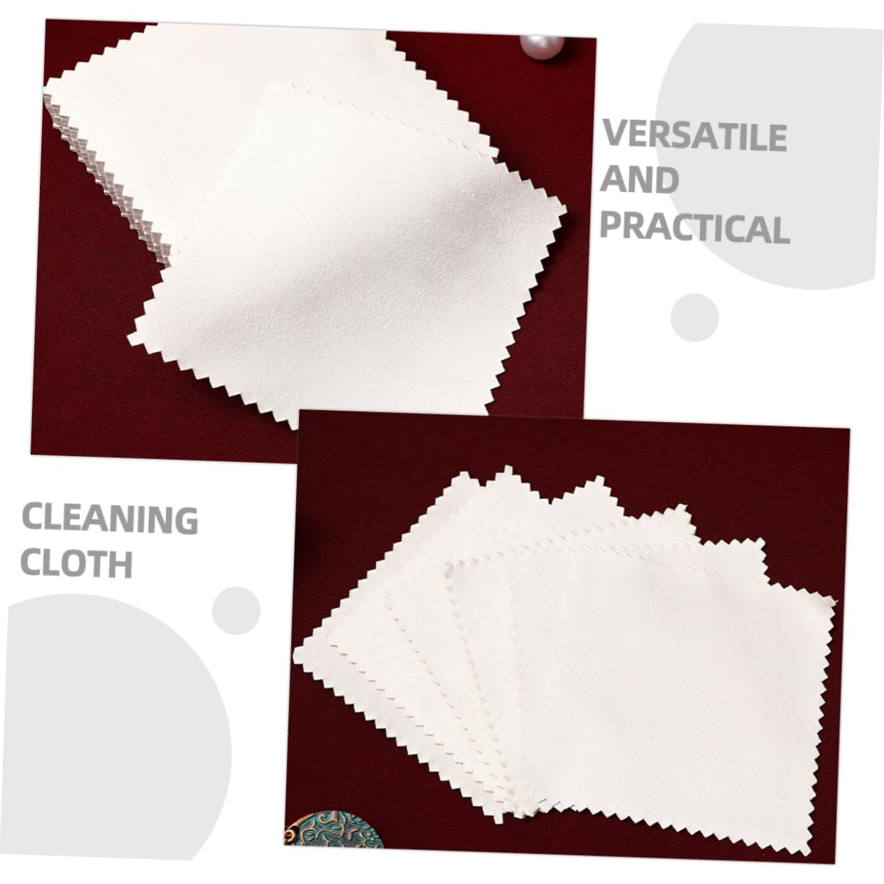 GALPADA Pezza per Pulire Gel Prodotti per La Pulizia Crepa Panno Pulizia Jade Panno Pulizia Portatile Stoffa per Gioielli Panni per Pulire Gioielli Pelle Scamosciata Grey