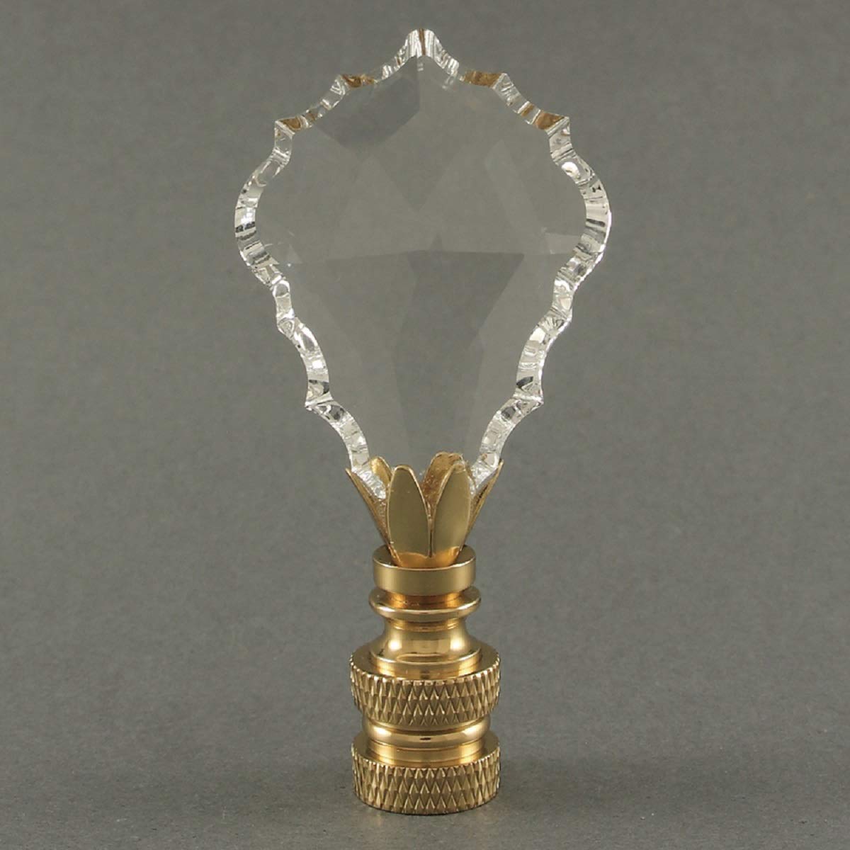 Swarovski Crystal Lamp Finial (Gothic Cross) Polished Brass Base