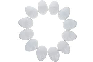 12 Flawless White Plastic Easter Eggs