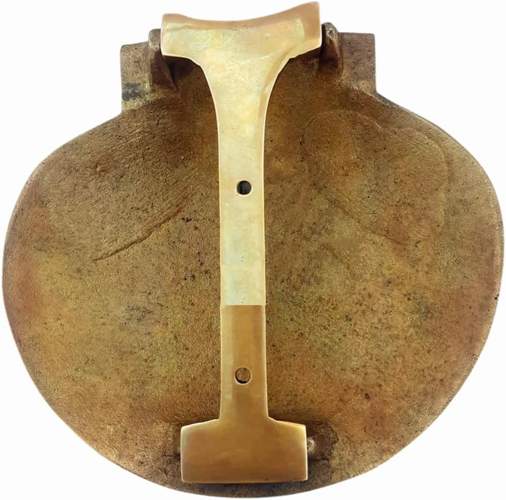 Brass Scallop Shell Door Knocker for Front Door, Nautical Solid Brass Door Knocker for Home & Hotel Front Door, Coastal Sea Inspired Hardware for Beach House & Marine Decor, Easy to Install on Door