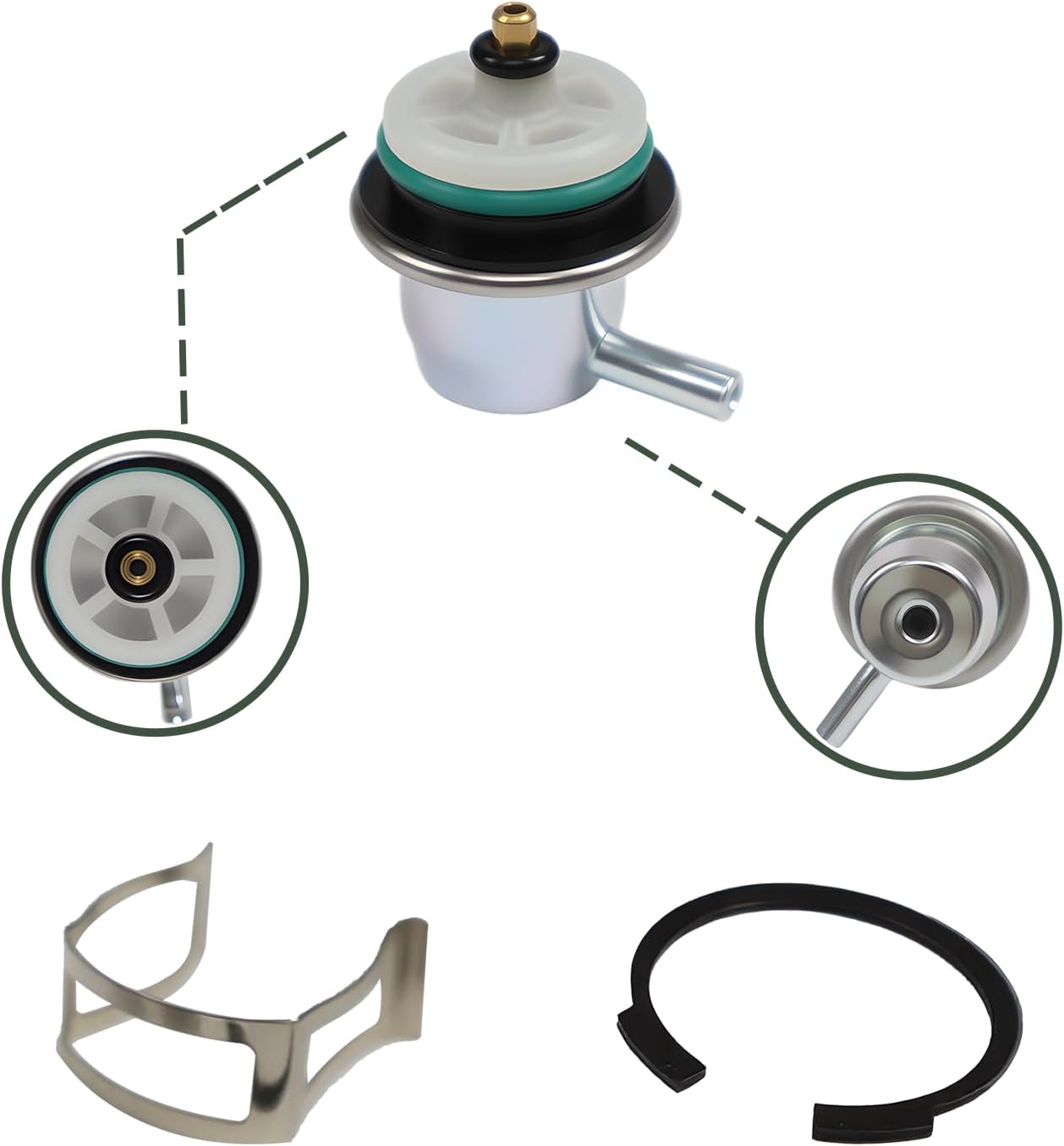 Fuel Pressure Regulator Replaces 217-3073 89060420 FP10021 PR203 PR217 PR155，Compatible with Chevrolet Buick Isuzu GMC Hummer Pontiac Oldsmobile
