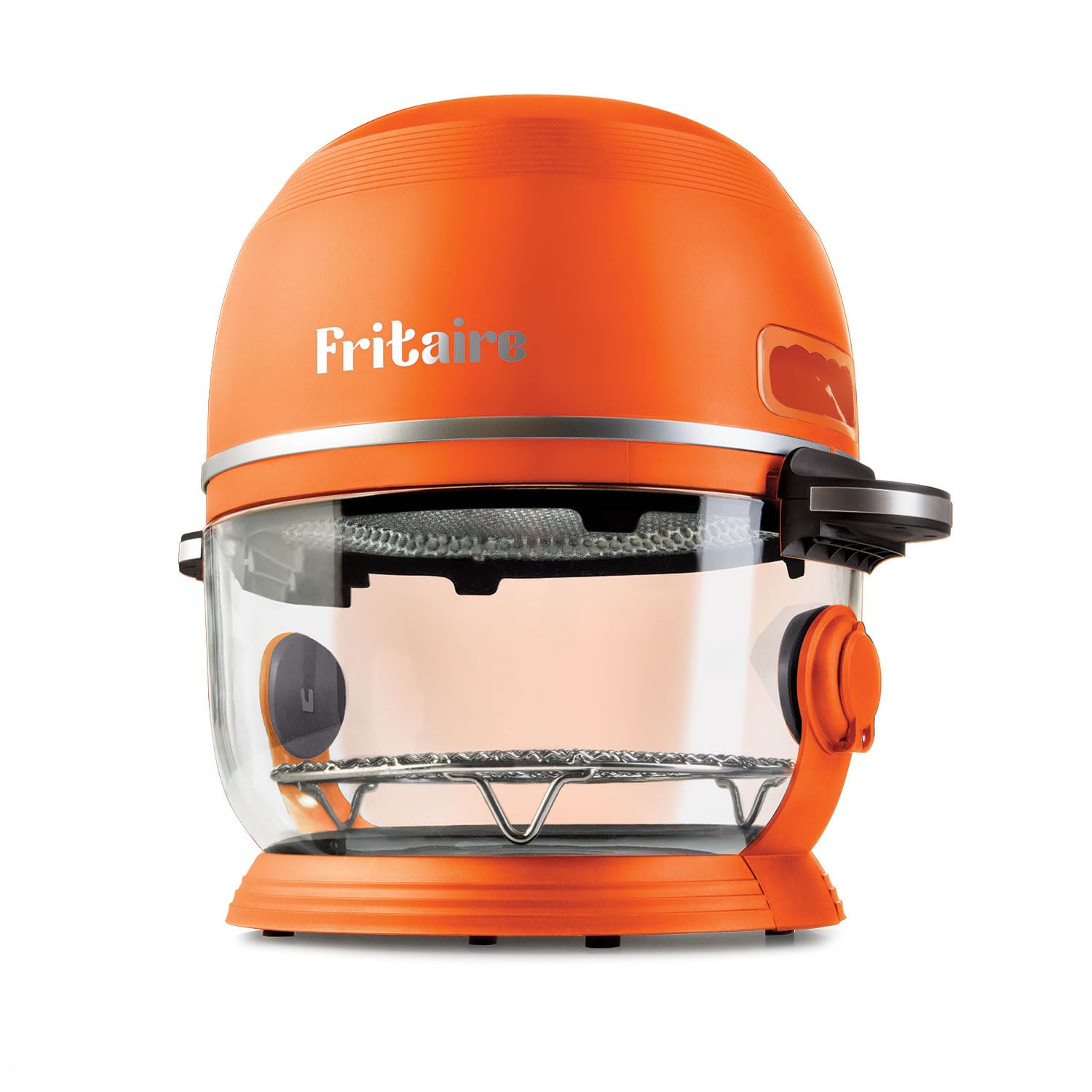 Fritaire 4.7L Glass Bowl Air Fryer with Rotisserie and French Tumbler, Self Cleaning,Orange