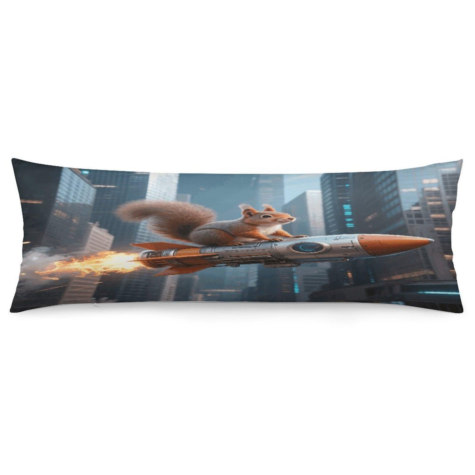 VstaDank Rocket Squirrel Pillow Cover Decorative Lumbar Pillow Cover 19x53 Inch Long Body Pillows Case Soft Luxury Decorative Throw Pillowcase for Couch Sofa Bedroom Car Decor Pillowcover