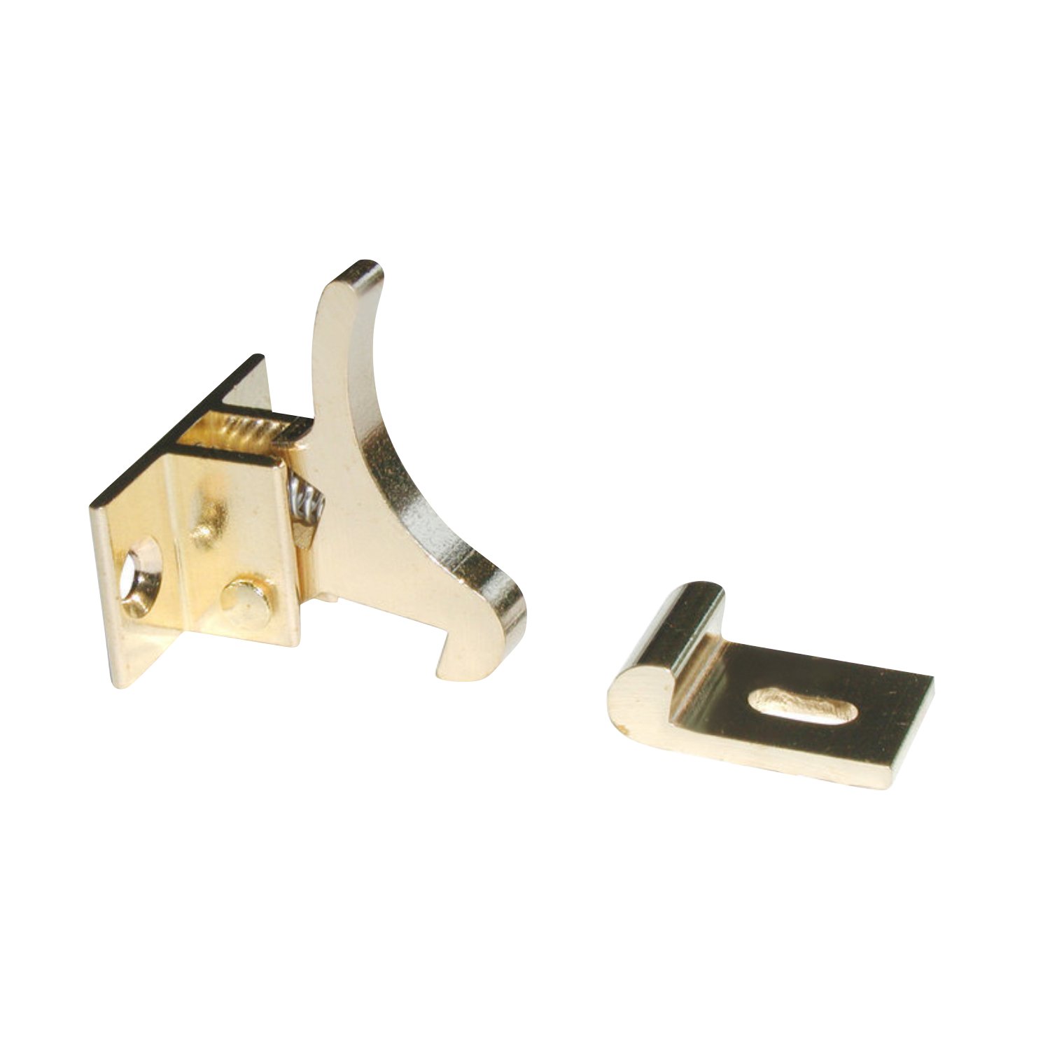 10 Pack Rok Hardware Extra Heavy Duty Elbow Latch Cabinet Door/Window Catch - Brass with Screws