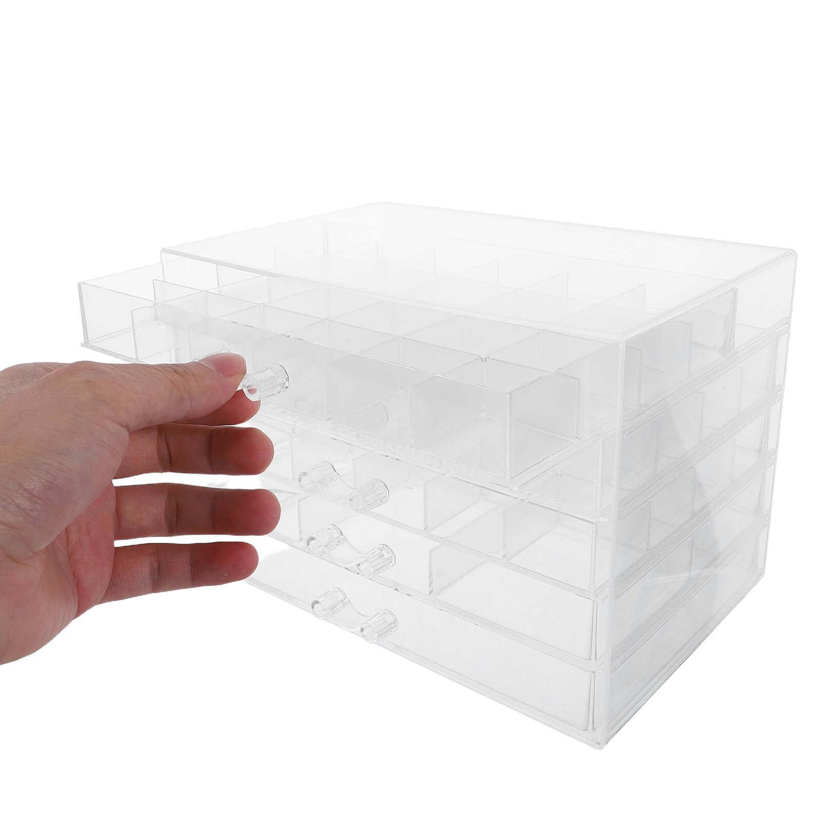Uonlytech Organizzatore Orecchini in Plastica a 5 Strati con Cassetti | Trasparente, Capienza Ampia, Design Semplice e Raffinato, Struttura Impilabile per Ordine e Protezione