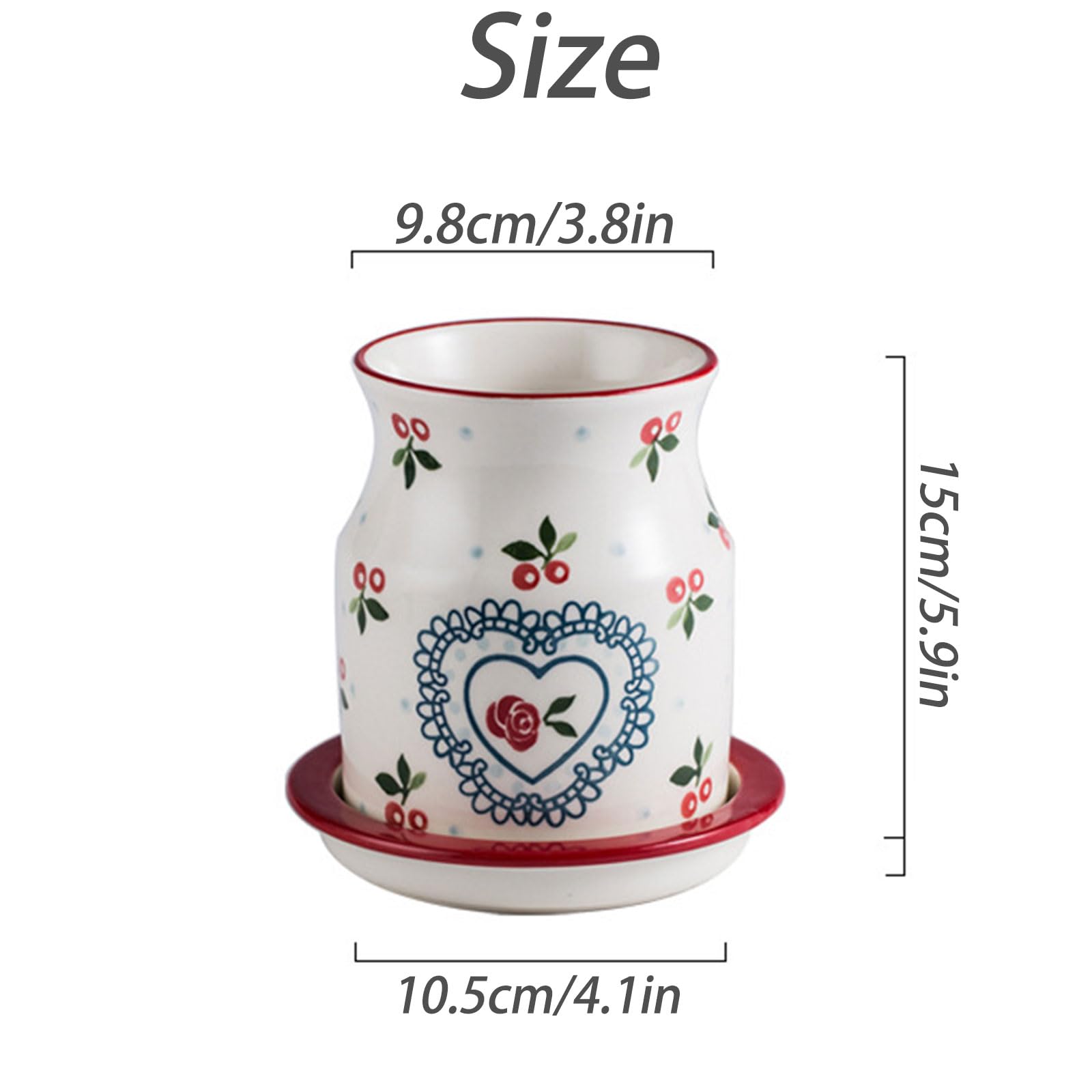 Ceramiczny uchwyt na naczynia, ręcznie malowane sztućce, pojemnik na sztućce do kuchni, stojak do opróżniania o dużej pojemności, wystrój wiejski