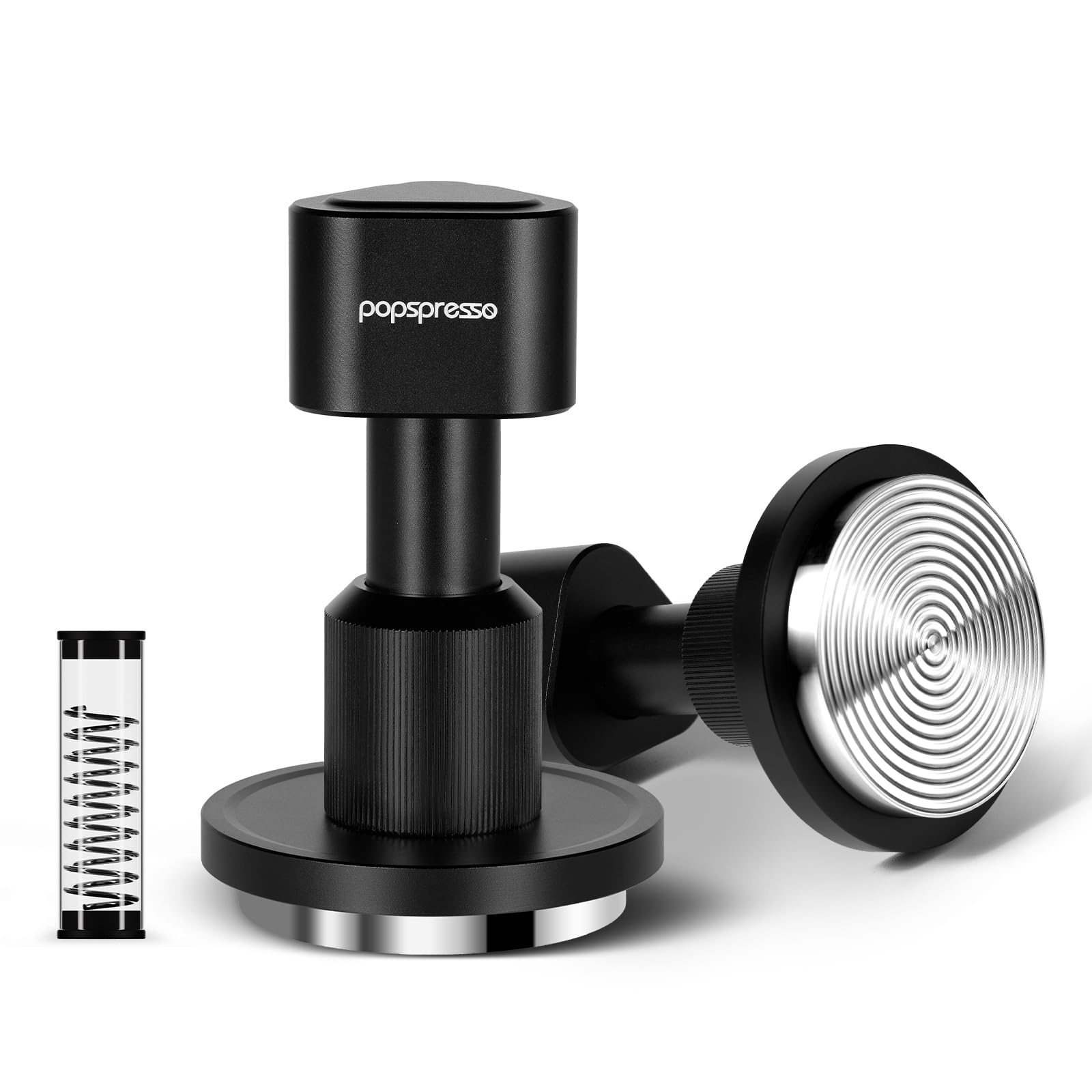 58.35mm Espresso Tamper, Impact Design Coffee Tamper with Sound Feedback, 3 Spring Loaded Coffee Tamper with Interchangeable 15lb/30lb Springs, Calibrated Tamper for 58mm Portafilter(High)