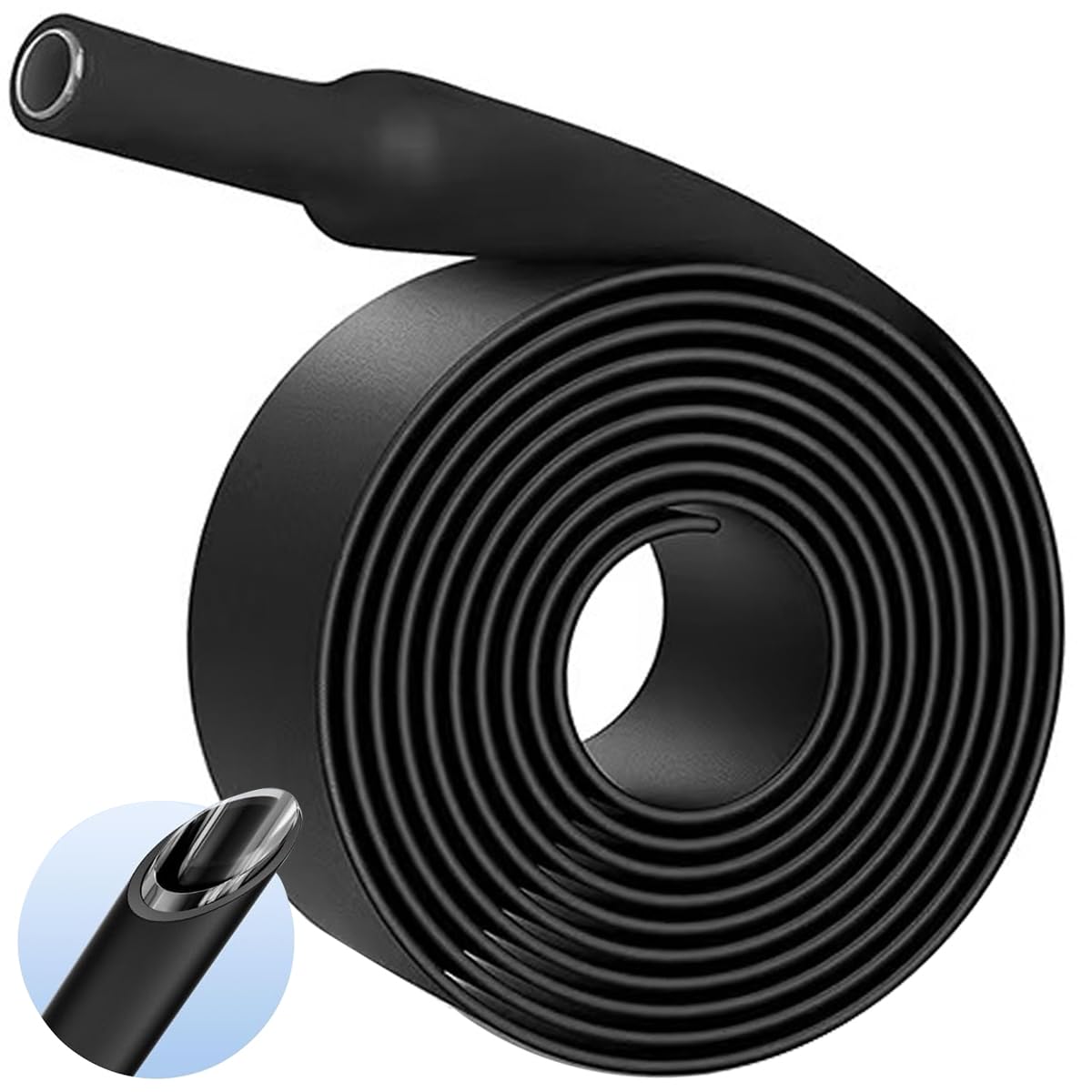 TKDMR 5 Ft 2" Heat Shrink Tubing - 3:1 Ratio Marine Grade Heat Shrink,Wire Cable Adhesive Lined Tube Insulation Seal Against Moisture Corrosion and Air Leakage.Black