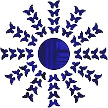 Wall1ders - Sun with 50 Cute Butterfly Blue - Acrylic Mirror Wall Sticker's for Home & Office