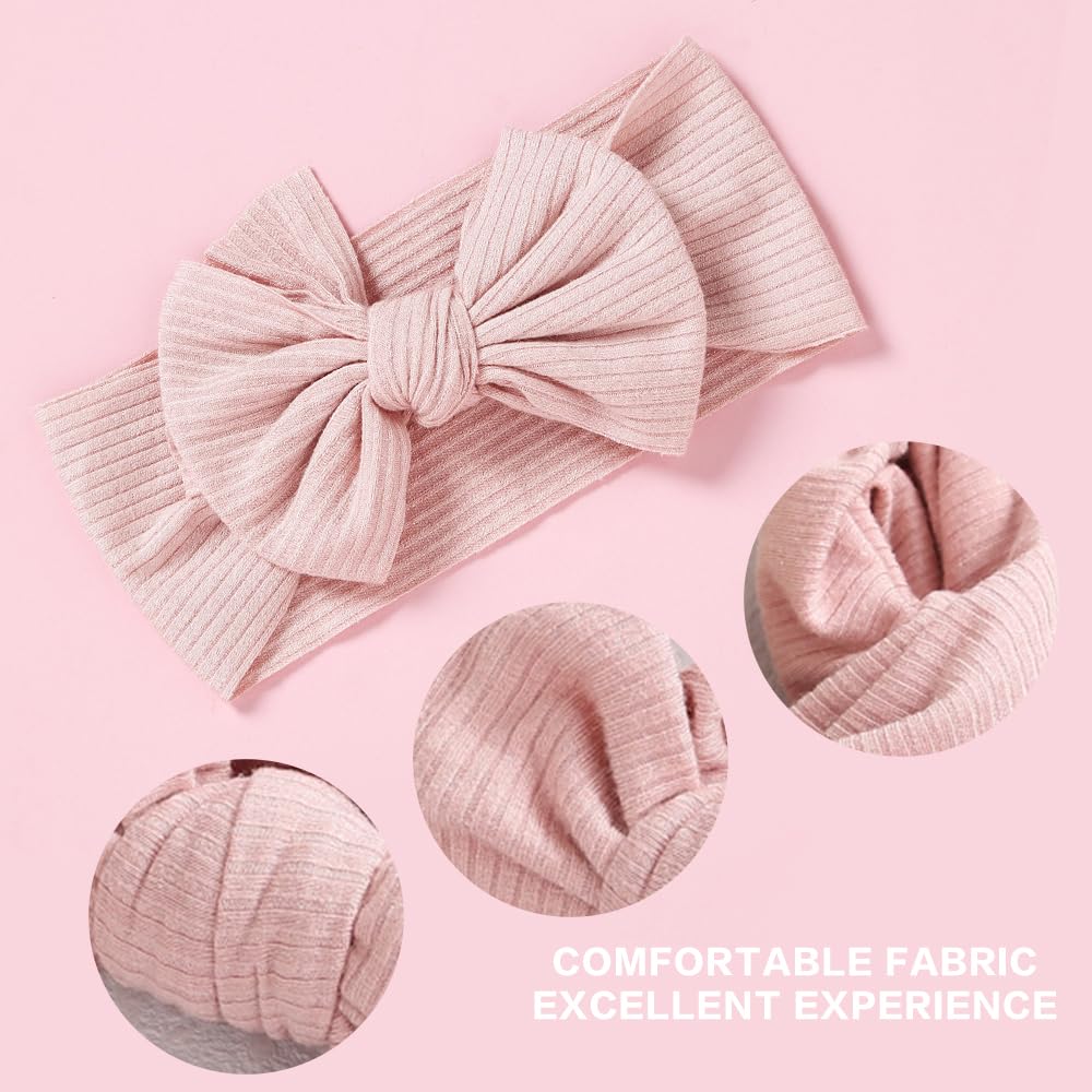 2 Stück Bandeau Turban pour Bébé, Stirnbänder Baby Mädchen Bandeau Nylon pour Bébé Fille, Bandeau Nylon pour Bébé, Bandeau en Nylon souple pour Bébé, Bandeau élastique pour Bébé, Bambin