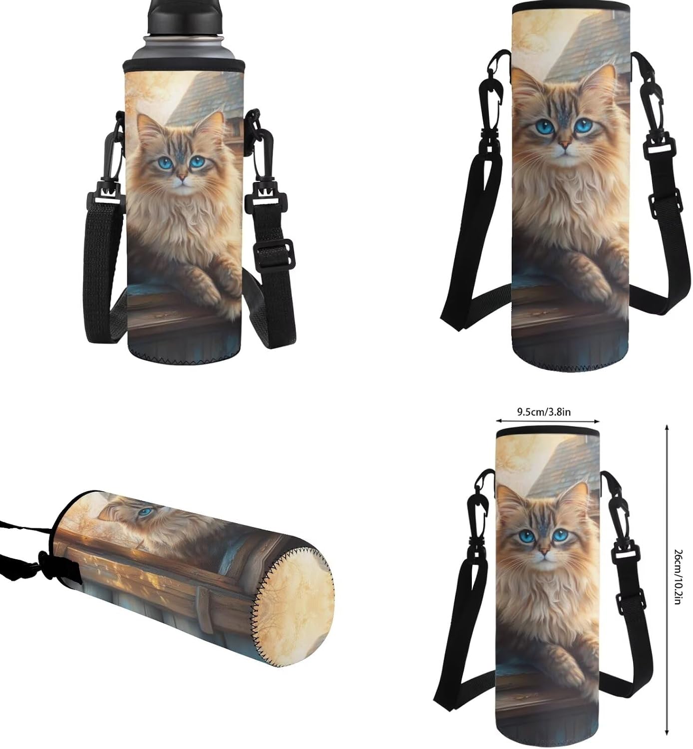 Cat Backpack Lunchbox Set for Girls Ages 10-12 Big Capacity School Bookbag for Teens Cute 4 Pcs Backpacks for School Sets Back to School Gift