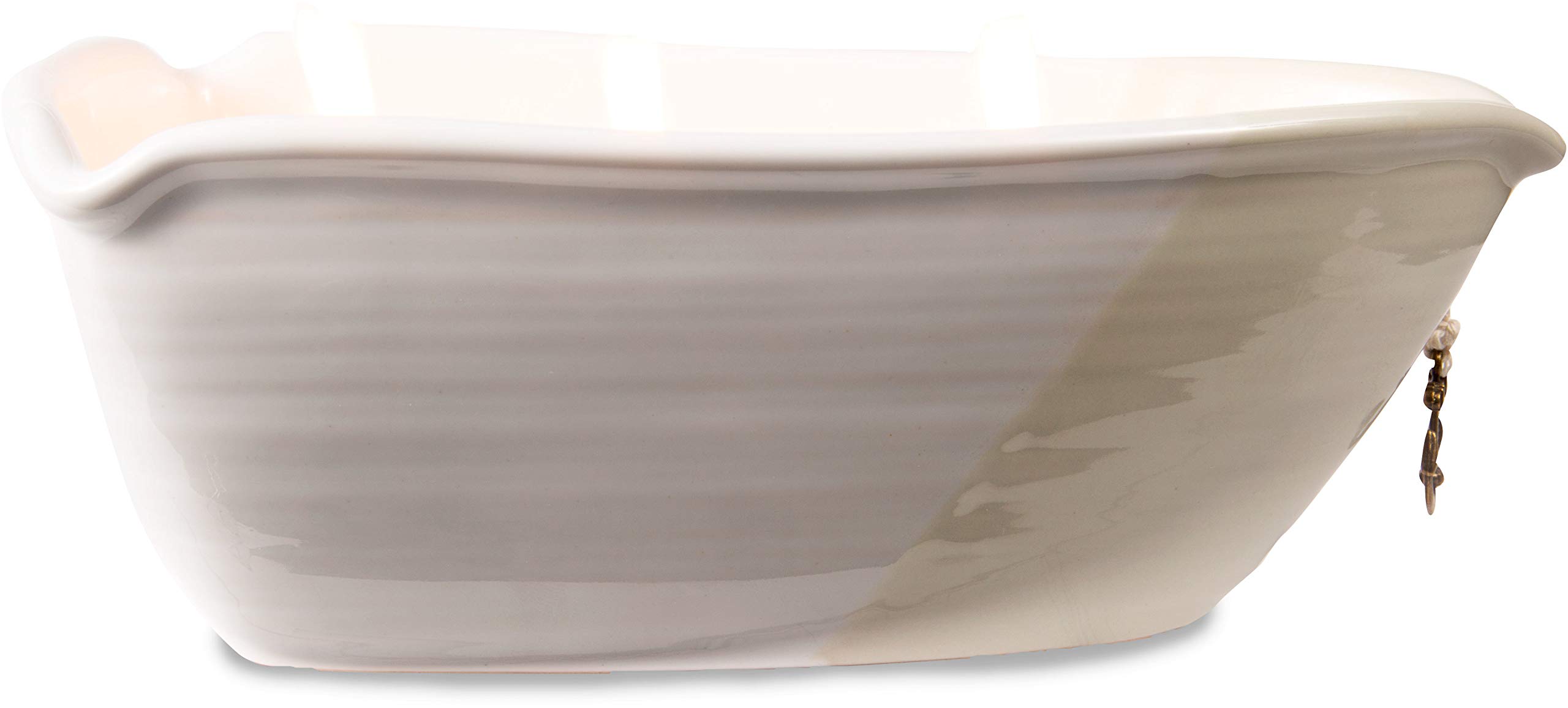 Pavilion Gift company - Vela de Cera de Soja de Triple Mecha de 284 ml, Aroma a Tranquilidad, cerámica, Beige de 5,8 cm de Alto